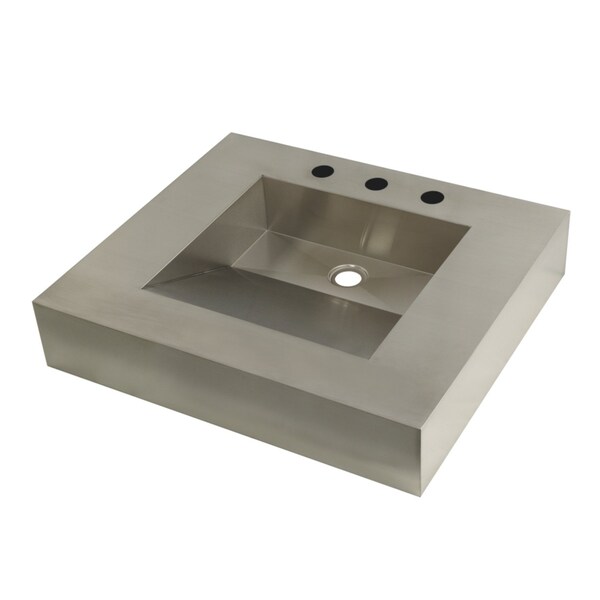 Fauceture GLTS25225 25" X 22" Sgl Bowl Bathroom Wash Basin, 3H, 18 Gauge, Brushed GLTS25225 - main